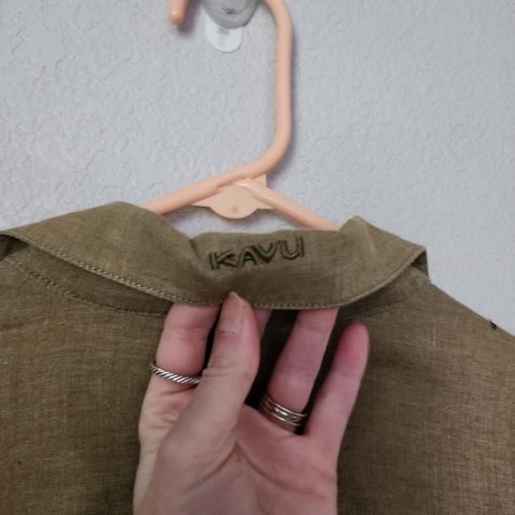 KAVU Hemp blend button up resort wear short sleeve shirt size XL - Picture 8 of 8